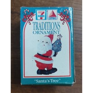 Traditions 1993 Christmas "Santa's Tree" 3 Ornament With Box A7